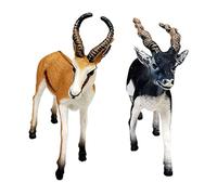 2 Pièces PVC Antilope Springbok Cerf Figurines Action Figure Créatures D'apprentissage pour Présent Collection Poupées À de 3 Ans G