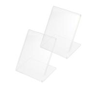 2 Pièces Qr Code Porte-cartes De Visite Transparent Support D'affichage De Signe Support De Porte-affiche De Bureau Porte-dépliant De Bureau Porte-affiches De Table Plastique OSOLADY