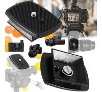 2 Pieces Quick Release Plate for SLR Camera, Abs Tripod Head Quick Plate, 4.2 x 4.2 cm and 3.5 x 3.5 cm, for Cx-444, Cx-888, Cx-460, Cx-570, Cx-690, Df-50, Vct-D580Rm, Vct-D680Rm