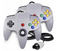 2 Pièces Qumox Manette Gamepad Joystick Pour Nintendo 64 N64 System Gamepad - Gris