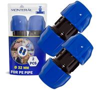 2 Pièces Raccord Manchon Ø 32 mm en Polypropylène PP pour Connexion de Tuyau Polyethylene PE - MONTERAL