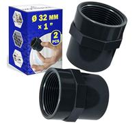 2 Pièces Raccord Manchon Ø 32 mm x 1” avec Filetage Femelle pour le Raccordement de Tuyaux Sous Pression - MONTERAL