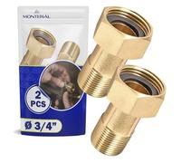 2 Pièces Raccords pour Compteur Eau Connecté Cône Diamètre du Filetage Ø 3/4” en Laiton Poli - MONTERAL