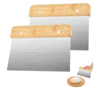 2 Pièces Raclette Hachoir en Acier Inoxydable, 15×11cm Coupe Pate, Professionnel Racloir Patisserie, Grattoir à Pâte, Spatule Pizza, Spatules à Pâte, Raclette Cuisine pour Pizzas, Pâtisseries, Pâte