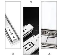 2 Pièces Rail de Tiroir, Glissière Trois Sections Silencieuse | Montage Latéral, Extension Complète, Roulements à Billes Doubles, Butée Positive, pour Tiroirs de Rangement Style Aléatoire