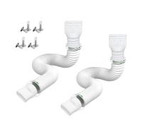 2 Pièces Rallonge de Gouttière Flexible pour, Rallonge de Tuyau de Descente de Gouttière, Eaux de Pluie Extensible de 20" à 60" Connecteur de Gouttière, avec 8 Vis(Noir, Blanc, Marron)