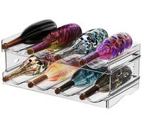 2 Pièces Range Bouteille Frigo Empilable Porte Support Rangement Bouteille Vin Eau Vertical Casier à Bouteilles Plastique Contenir Jusqu'à 8 Bouteillespour Comptoirs de Cuisine Armoire Réfrigérateur