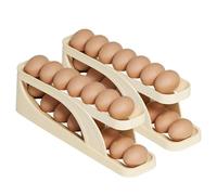 2 Pièces Rangement Oeuf Frigo Distributeur Oeuf 2 Niveaux Distributeur D'œufs Pour Réfrigérateur Distributeur D'oeufs Roulant Pour Réfrigérateur Economiseur D'espace Egg Tray