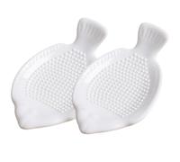 2 Pièces Râpe à Ail en Céramique Blanche, Forme Poisson, Manuelle