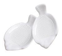 2 Pièces Râpe à Ail Manuelle en Céramique Blanche, Forme Poisson