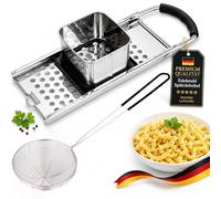 2 Pièces Râpe à Spaetzle en Inox, Machine à Spaetzle, Presse à Spaetzle, Raboteuse à Spätzle, Trancheuse à Spaetzle en Acier Inoxydable avec Glissière à Pâte, pour Spaghetti, des Boulettes, des Pâtes