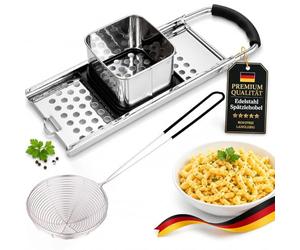 2 Pièces Râpe à Spaetzle en Inox, Machine à Spaetzle, Presse à Spaetzle, Raboteuse à Spätzle, Trancheuse à Spaetzle en Acier Inoxydable avec Glissière à Pâte, pour Spaghetti, des Boulettes, des Pâtes
