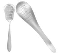2 Pièces Râpe Manuelle en Acier Inoxydable Poignée | Disque Rainuré, Finition Argentée, Réduit les Odeurs, Préparation Rapide, Usage la Cuisine, Camping, Nettoyage Facile