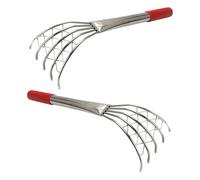2 Pièces Râteau à Griffes de Plage Long Manche en Acier Inoxydable | Claw Style, Panier Pratique, Nettoyage Rapide, pour Palourdes, Coquillages et Fouille Côtière