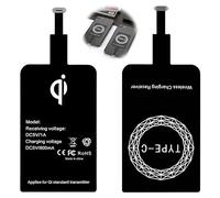 2 Pièces Récepteur de Charge sans Fil Qi USB C Ultra Fin 1 mm 5V/1A, Adaptateur Induction Téléphone, Chargeur à Induction pour Smartphones Compatible avec Samsung Nokia Huawei Google Pixel Android