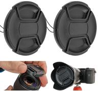 2 Pièces | Rechange Cache-Objectif pour Objectifs Aappareil Photo | Capuchon de Protection avec Cordon | Compatible avec Objectifs avec Filetage de Filtre 37mm | Compatible avec Olympus Canon