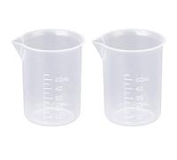 2 Pièces Récipient Gradué Transparent 50 ml pour Laboratoire et Cuisine | Gobelet en Plastique Blanc | Godet Gradué en Plastique Transparent pour Test en Laboratoire