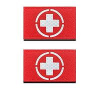 2 Pièces Réfléchissant Croix Médicale Croix-Rouge Patch Souriant IR Infrarouge Sécurité Badge Moral Tactique Militaire EMT EMS Médecine Patch