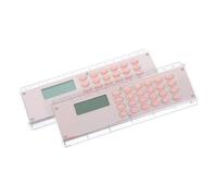 2 Pièces Règle Calculatrice Mince, Plastique Bleu 15 CM | Affichage Numérique Clair, Touches Larges et Calculs Simples, pour Devoirs, École et Mathématiques