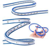 2 Pièces Regle Courbe Flexible, Regle Plastique Souple, Rgle Incurvé, Règle de Serpent, Règle Deux Escalader Portable, pour Bureau, l'Ecole, Studio, Dessin, Vêtement, Menuiserie