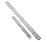 2 Pièces Règle en Acier Inoxydable Double Graduation Métrique et | Outil Portable Léger, Usage Ingénierie et Applications Professionnelles, Finition Argentée, pour Experts Mathématiques