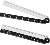 2 Pièces Règle En Acrylique Multiple Règles Noires Et Blanches Règle Mesure D'angle Règle De Mesure De Géométrie Flexible Et Ajustable Transparente,11.8 Pouces Pliage Portable Facile À Transporter
