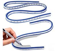 2 Pièces Règle Flexible, Regle Courbe Flexible Regle Plastique Souple 30 cm et 60 cm, Flexible Ruler Rgle Incurvé Règle de Modèle pour La Peinture/Menuiserie/Architecture/Dessin/Vêtement (Bleu&Blanc)