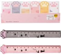 2 Pièces Règle Meow Ruler,Regle 15 Cm,Regle Legami,Legami Chat,Pour Mesurer,Souligner Et Tracer Des Lignes Nettes Et Précises,Règle En Forme De Patte De Chat,En Plastique (15 Cm)