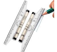 2 Pièces Règle Parallèle Roulante 30cm,Règle de Rouleau à usages multiples,Règle Parallèle Roulant Plastique, pour mesure Dessin Conception