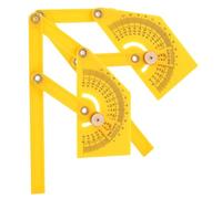 2 Pièces Règle Rapporteur D'angle 180° en Abs Jaune