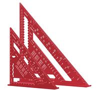 2 Pièces Règle triangulaire de 17cm et 30cm, rapporteur carré, règle triangulaire de haute précision en alliage d'aluminium, outil de mesure pour l'ingénieur charpentier