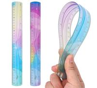 2 Pièces régler, Double Décimètre Rule Graduée Flexible Règle en Plastique Incassable Pour Enfants et Adultes École Salle de Classe Bureau