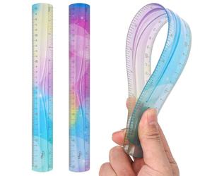 2 Pièces régler, Double Décimètre Rule Graduée Flexible Règle en Plastique Incassable Pour Enfants et Adultes École Salle de ureau