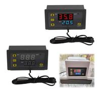 2 Pièces Régulateur de Température Numérique W3230 AC 110V-220V, Interrupteur de Thermostat à Affichage LED avec Sonde Étanche, Mode Chauffage et Refroidissement, Universel Contrôleur Température