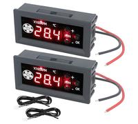 2 Pièces Régulateurs de Température Numériques, PWM Contrôleur de Vitesse du Moteur, Contrôleur de Température du Ventilateur DC 12 V 3A pour Régler Vitesse Ventilateur