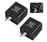 2 Pièces Relais Clignotant 12V 2 Broches, Relais LED Moto Réglable 0.1W-150W, Centrale Clignotante Universelle pour Moto Scooter Quad, Anti Hyperflash, Boîtier Ignifuge, Installation Facile