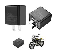 2 Pièces Relais Clignotant LED, Flasheur Indicateur 12V 2 Broches SPST, Centrale Clignotant LED Moto, Relais pour Feux Clignotants LED Scooters Voitures, Protection Automatique, Fréquence Réglable