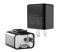 2 Pièces Relais Clignotant LED Réglable 12V, Centrale pour Clignotants Moto, Boîtier Ignifuge avec Engrenage Ajustable pour Ampoules LED Moto, Compatible 2 Broches