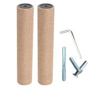 2 Pièces Remplacement l'arbre À Chat M8, Pièces Poteau Recharge Arbre Chat, Poteaux Gratter en Corde Chanvre avec Vis for Chatons D'intérieur Et Grands Chats(Jute,6.1x40cm)