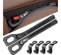 2 Pièces Remplissage de Siège Intérieur,Remplissage de Siège de Voiture avec 4 Crochets,Combleur d'espace Universel,Seat gap Plugging Strips pour Voiture,SUV,Camion (Noir)