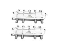 2 Pièces Répartiteur de Câble Coaxial Satellite 8 Voies 5-2400 MHz Prise de Type F Fonctionne avec Connexion TV Analogique/Numérique et Internet
