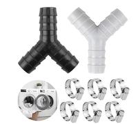 2 Pièces Répartiteur en Y 2 Voies pour Tuyaux Raccords de Tuyau en Plastique Adaptateur de Tuyau de Vidange Résistant à la Chaleur et aux Produits Chimiques, pour Lave-Linge et Lave-Vaisselle