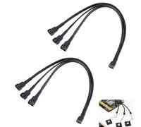 2 Pièces Répartiteur Ventilateur, Câble Répartiteur PWM 4 Broches 1 vers 3, Câbles Splitter Fan 4 Pin 27 cm Manchon Tressé, Compatibles Ventilateurs 3 Broches et 4 Broches, Boîtier, CPU Watercooling