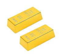 2 pièces réplique de lingots d'or faux lingots d'or réplique de film en plastique, mini briques dorées pour travaux manuels, lingots d'or pour accessoires de film, nouveauté cadeau