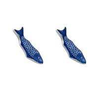 2 Pièces Repose-baguettes en Céramique Bleue, Forme Poisson, Décor de | Surface Lisse et Support Stable Anti-roulement, pour Baguettes, Couverts et Vaisselle, Lors D’un Dressage Soigné