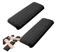 2 Pièces Repose Poignet Clavier en Forme ee L, Antidérapant Repose Poignet Ergonomique en Mousse à Mémoire, Coude Bureau per Il Bordo Del Tavolo o Della Scrivania(30x10cm, Noir)