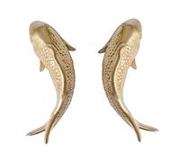 2 PièCes RéSine Carpe Poisson Doré Tenture Murale Ornement Personnalité Poisson Figurine pour la Restaurant Fond DéCoration Murale
