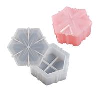 2 Pièces Résine Silicone Moules Anniversaire Étoile À Six Branches Boîte De Rangement Moule Pour Décoration La Maison Bricolage Stockage Bijoux Hexagonal Étoile À Six Branches Neige