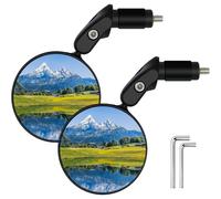 2 Pièces Retroviseur Velo 360 ° Réglable et Pivotant Rétroviseur Bicyclette HD en Verre à lentille Convexe Vélo Vue Arrière Miroirs Réglable Rotatif Guidon Monté pour VTT Vélos de Course Guidon