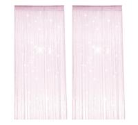 2 Pièces Rideau a Fil, 100 X 200 cm Pailleté String Porte, Rose Anti Mouche Décoration Rideau de Perles, Cloisons de Salon et de Chambre Rideau a Frange pour Mariage et Décoration de Fenêtre